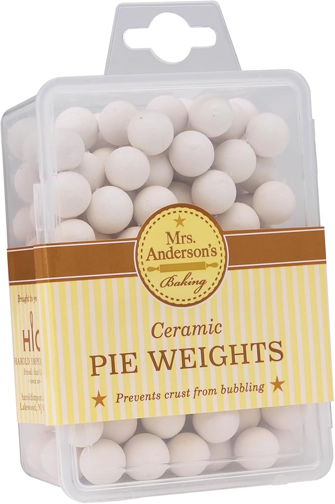 Mrs. Anderson's Baking Ceramic Pie Crust Weights, 135 Count, Natural Stoneware, For Blind Baking Pie Crusts And Tart Shells With Even Baking Results by MrsAndersonsBaking