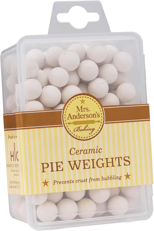 Mrs. Anderson's Baking Ceramic Pie Crust Weights, 135 Count, Natural Stoneware, For Blind Baking Pie Crusts And Tart Shells With Even Baking Results by MrsAndersonsBaking