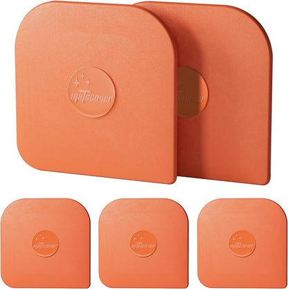 Pan Scraper, 5 Pcs Pot Scraper Plastic, Pot Scraper Non Scratch for Cast Iron, Pot and Pan Cleaning, Sturdy Scraper Kitchen Tool-Orange by Matscover