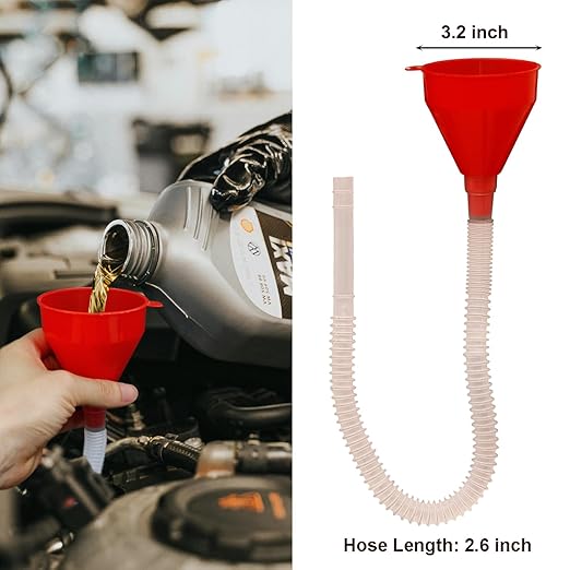 Funnels for Automotive Use Set of 10, Plastic Oil Funnel Set for Gasoline and Coolant, Fuel Funnel with Flexible Hose for Car, Large Funnels for Gas Transfer - Image 4