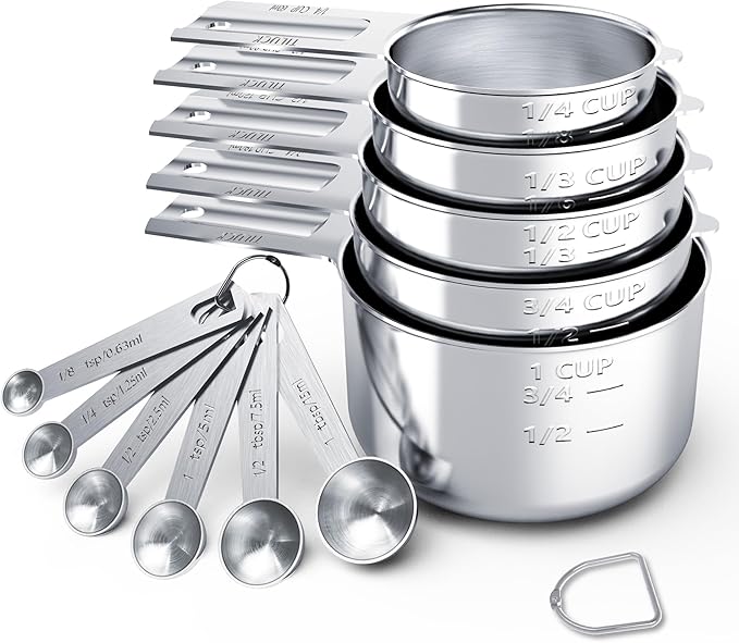 TILUCK Stainless Steel Measuring Cups & Spoons Set, Cups and Spoons,Kitchen Gadgets for Cooking & Baking (11) by TILUCKBringsGoodLuck