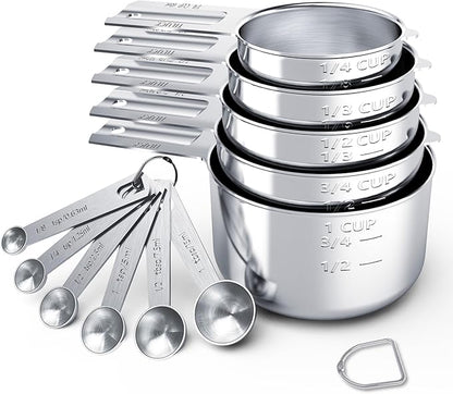 TILUCK Stainless Steel Measuring Cups & Spoons Set, Cups and Spoons,Kitchen Gadgets for Cooking & Baking (11) by TILUCKBringsGoodLuck