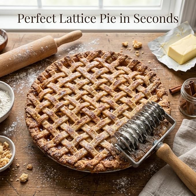 Lattice Pastry Cutter, Professional Lattice Roller for Pie & Beef Wellington, Sharp Multi-Blade Dough Cutter for Even Decorative Crusts, Easy-Clean Baking Gift for Home Bakers - Image 5