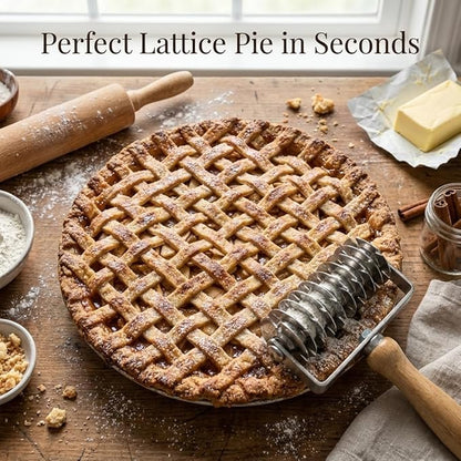 Lattice Pastry Cutter, Professional Lattice Roller for Pie & Beef Wellington, Sharp Multi-Blade Dough Cutter for Even Decorative Crusts, Easy-Clean Baking Gift for Home Bakers - Image 5