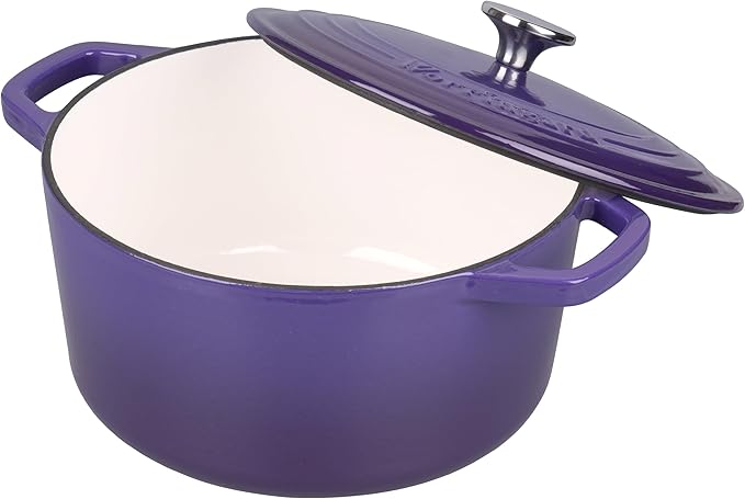 VORRINGARD Enameled Cast Iron Dutch Oven Pot with Lid, for Bread Baking, Round Bread Oven- include Sourdough Bread Baking Supplies Set, 6QT, Purple - Image 6