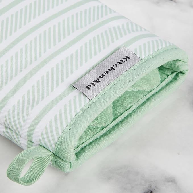 KitchenAid Albany Mini Oven Mitt 2-Pack Set, Pistachio, 5.5"x8" - Image 3