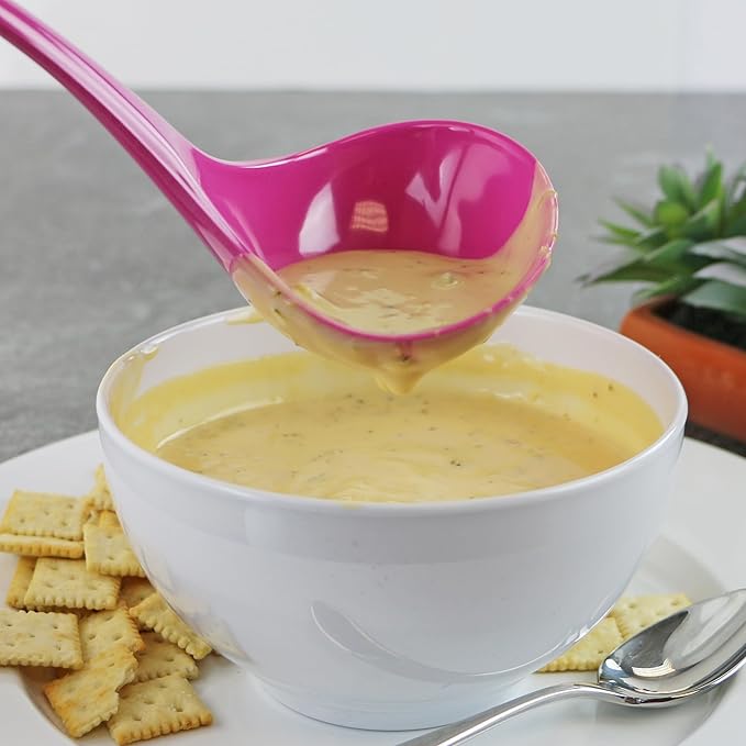 Reston Lloyd Melamine Soup Ladle Kitchen Utensil, Premium Quality Utensil with Heat Resistant Ergonomic Handle, Durable BPA-Free Plastic, 10.5 inch long, One Piece, Magenta - Image 3