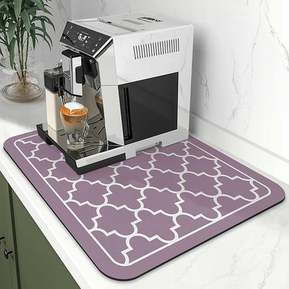 WISELIFE Dish Drying Mat Super Absorbent Drying Mat Large Dish Drying Mats for Kitchen Counter Easy Clean Dish Mat Kitchen Drying Mat15"x 18" Stylish Purple - Image 2