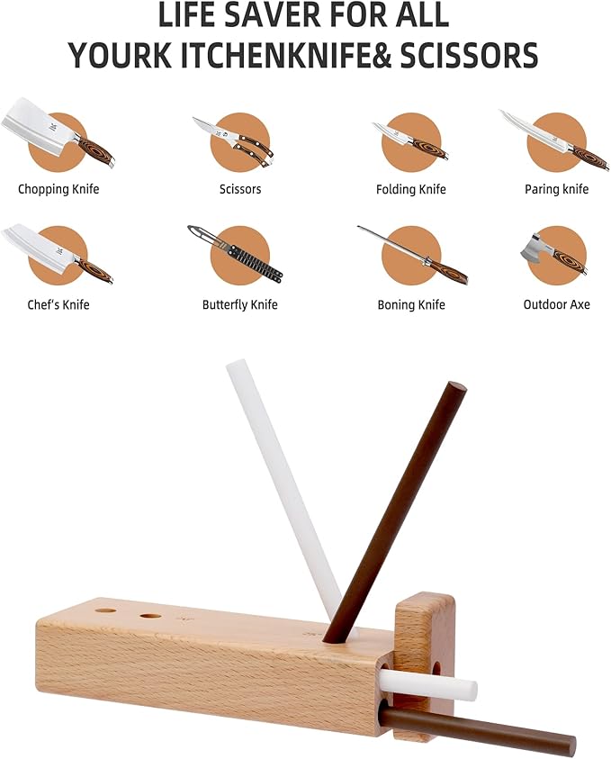 4-Rod Turn Box, Ceramic Sharpener Rod from Kitchen Sharpening Tool, Portable Manual Ceramic Sharpening Rod - Image 4