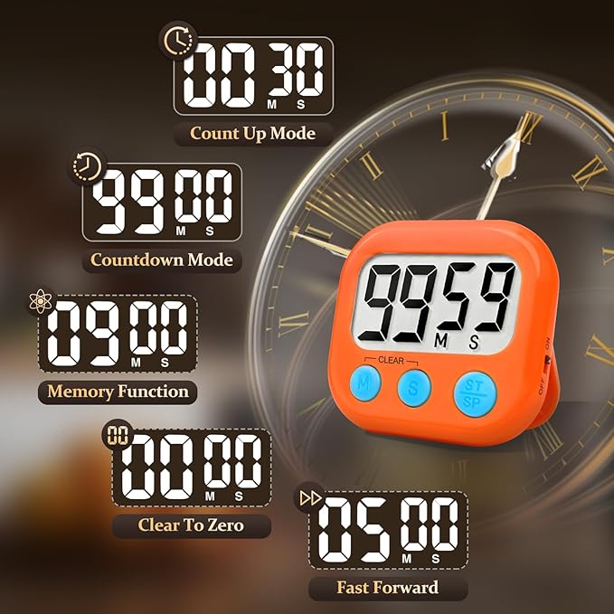 24 Pack Digital Kitchen Timer Small Classroom Timers for Kids Teachers (Orange&Green) - Image 7