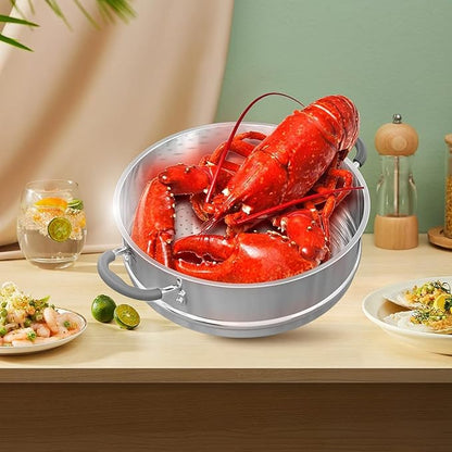 Sunhouse – 18/10 Stainless Steel Steamer Insert Pans Stainless Steel Stackable Food Steamer Insert Pot In Pot For Dumplings Bun Vegetables