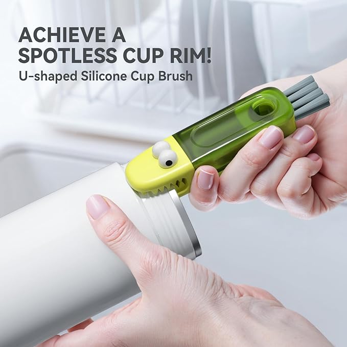 3 in 1 Cup Lid Gap Cleaning Brush Set, Multifunctional Bottle Cleaning Brush, Silicone Cup Lid Gap Cleaner, Home Kitchen Crevice Cleaning Tools (Multicolored-3PCS) - Image 2