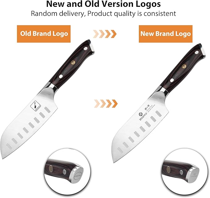imarku Santoku Knife Chef Knife 5 inch Ultra Sharp Asian Knife Japanese Chef Knife - Japanese High Carbon Stainless Steel - Ergonomic Pakkawood Handle, Best Choice for Home Kitchen - Image 4
