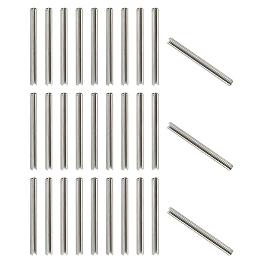 PATIKIL Slotted Spring Pin, 50 Pcs 5/32" x 2" (4.25mm x 50mm) 304 Stainless Steel Split Roll Pins Spring Dowel for Home Improvement Automotive Machine Repair, Silver