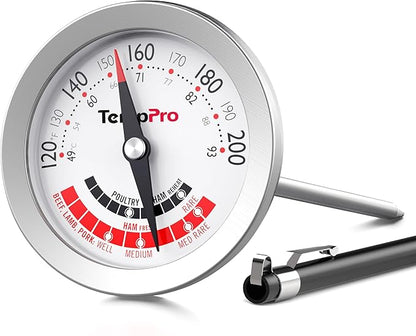 TempPro APT200 Meat Thermometer for Cooking with Extra-Large 2-Inch Dial, Analog Dial Food Cooking Thermometer for Poultry, Ham, Pork, Beef Candy Making Accessory (Previously ThermoPro) by TempPro