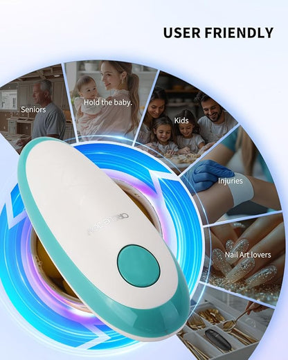 CIRCLE JOY Electric Can Opener, One-Touch Automatic Can Opening with Smooth Edges, Food Safety Handheld Battery-Operated Can Opener for Kitchen and Seniors, Green - Image 7