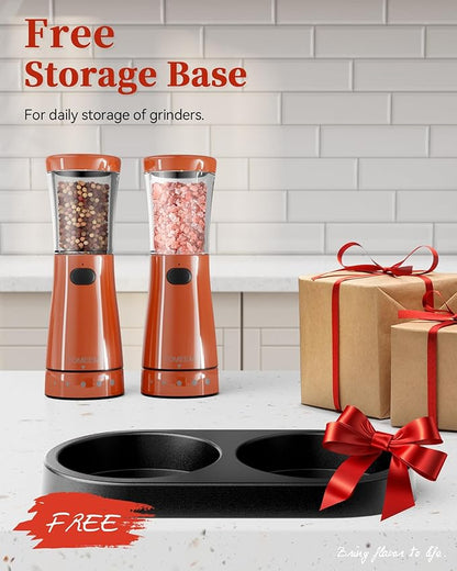 Electric Salt and Pepper Grinder Set with Storage Base, Stainless Steel Rechargeable Salt and Pepper Grinder Set with 4.5 oz Large Capacity, 1.8" Wide Mouth, Adjustable Coarseness, Ideal for Kitchen - Image 9