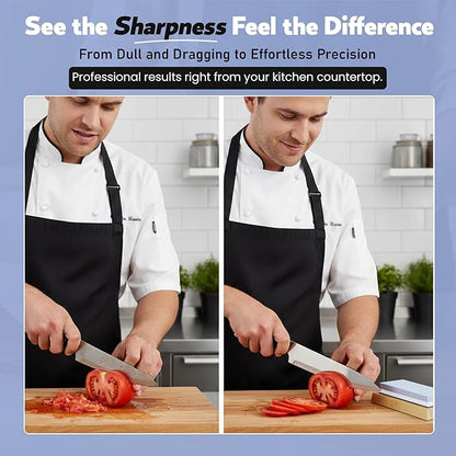 Premium Knife Sharpening Stone Set | Dual Grit Whetstone (1000/6000), Bamboo Base, Non-slip Rubber Base, Angle Guide | Perfect for Kitchen, Chef & Hunting Knives