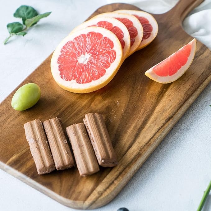 BILL.F Wood Cutting Board for Kitchen Set of 2 Cutting Board Wood with Handle for Meat,Cheese Board,Vegetables, Bread,Charcuterie - Decorative Wooden Serving Board for Kitchen and Dining Room - Image 4