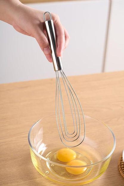 10.63" Stainless Steel Flat Whisk,Egg Beater for Blending,Whisking,Beating,or Stirring - Image 7