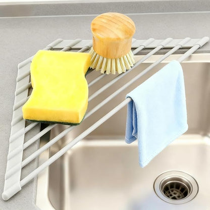 MERRYBOX Triangle Roll Up Dish Drying Rack Over The Sink, 2025 Anti-Rust Sink Drying Rack with Full Silicone Wrapped for Top of Corner, Anti-Slip Organizer for Kitchen - Image 9