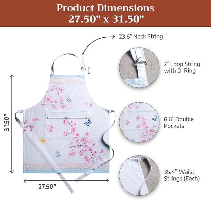 Maison d' Hermine 100% Cotton Apron for women with Pocket Kitchen Chef Apron for Men Cooking Mothers Day Gifts - Image 7