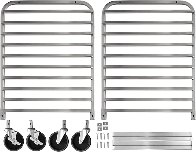 BIEAMA 10-Tier Sheet Pan Rack, NSF Bun Pan Rack, Aluminum Bakery Rack, Home Commercial Kitchen Bakery Cooling, 4 Wheels - Image 8
