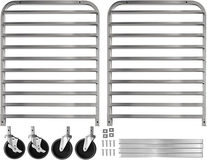 BIEAMA 10-Tier Sheet Pan Rack, NSF Bun Pan Rack, Aluminum Bakery Rack, Home Commercial Kitchen Bakery Cooling, 4 Wheels - Image 8