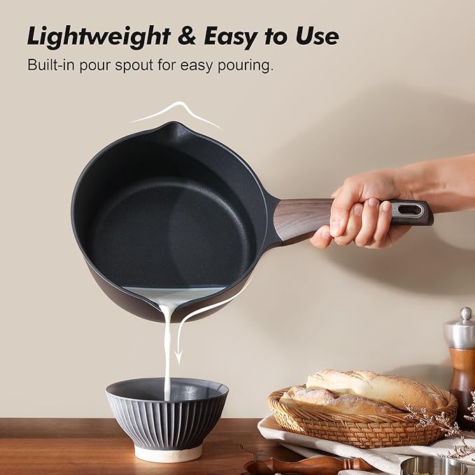 SENSARTE 2.0 & 3.0 Quart Sauce Pan Sets with Lid, Cooking Pots Set, Nonstick Saucepan Set with Pour Spout, Small Kitchen Pot, Non toxic Saucepot, Induction Comptable, Easy to Clean, PFOA Free - Image 5