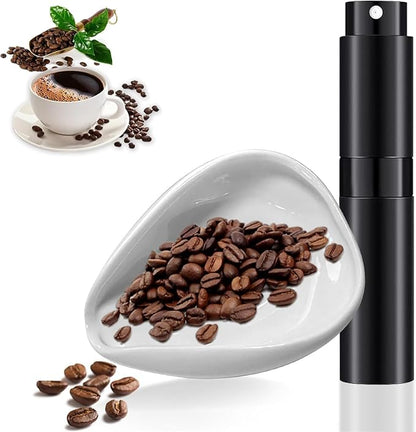 Coffee Bean Dosing Cup and Spray Bottle Set, Coffee Bar Espresso Accessories, Ceramic Dosing Vessel/Single Dose Measuring Tray Kit, Ceramic Single Dosing Tray For Coffee or Tea, Coffee Lover Gifts by TQEONKL