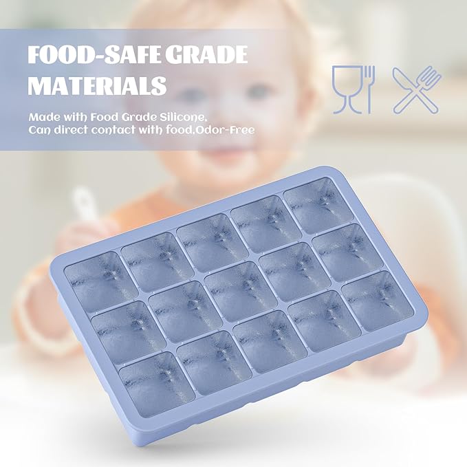 Silicone Ice Cube Tray 3 Pack, HANCELANT Ice Cube Mold, Ice Trays for Freezer with Lid for Whiskey, Baby Food, BPA Free, Easy Release - Image 3