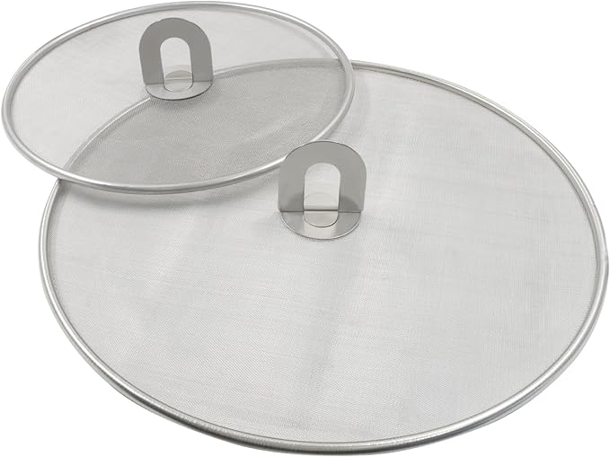 2Pcs 10" & 13" Stainless Steel Splatter Screen Splatter Guard, Ultra Fine Mesh Cooking Protector for Frying Cooking/Kitchen Use by Unknown