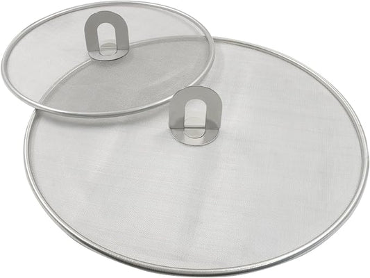 2Pcs 10" & 13" Stainless Steel Splatter Screen Splatter Guard, Ultra Fine Mesh Cooking Protector for Frying Cooking/Kitchen Use by Unknown