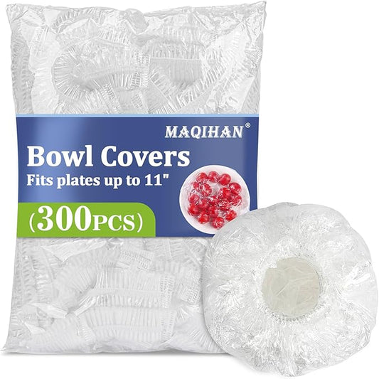 MAQIHAN 300 Bowl Covers Bread Proofing - Medium Plastic Wrap Food Sourdough Bread Baking Bread Rising Elastic Reusable Plate Covers Outdoor Food Fresh Keeping Bags Shower Cap Hair Deep Conditioning by MaqiIhanCustomOfficial
