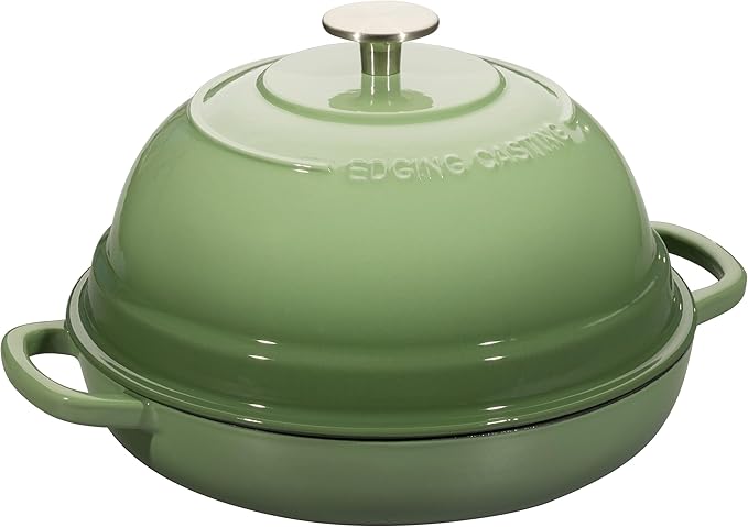 EDGING CASTING Enameled Cast Iron Dutch Oven Pot with Lid, Round Bread Oven for Homemade Sourdough Bread Baking, 6 Quart, Pistachio Green - Image 4