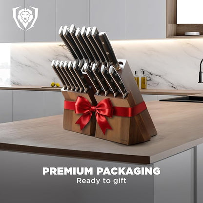 Dalstrong 18-Piece Gladiator Colossal Knife Block Set — German High-Carbon Steel, Full-Tang, Hand-Sharpened — For Home Chefs, Wedding Registries & Serious Kitchens — Acacia Wood Block, NSF Certified - Image 7