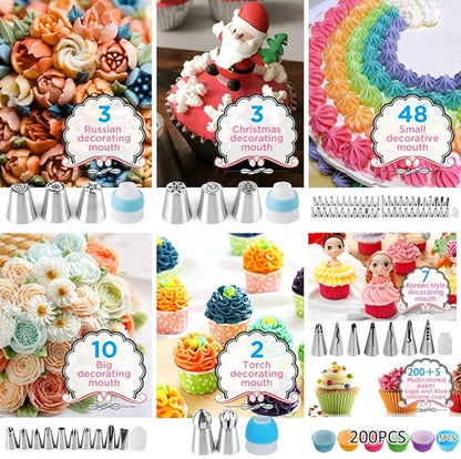 ake Decorating Kit, 672 Pcs Cake Decorating Supplies With Cake Carrier Holder Springform Pan Sets 3-Layer Toolbox Organizer Icing Piping Nozzles Cake Rotating Turntabl Baking Supplies Set Tools - Image 4