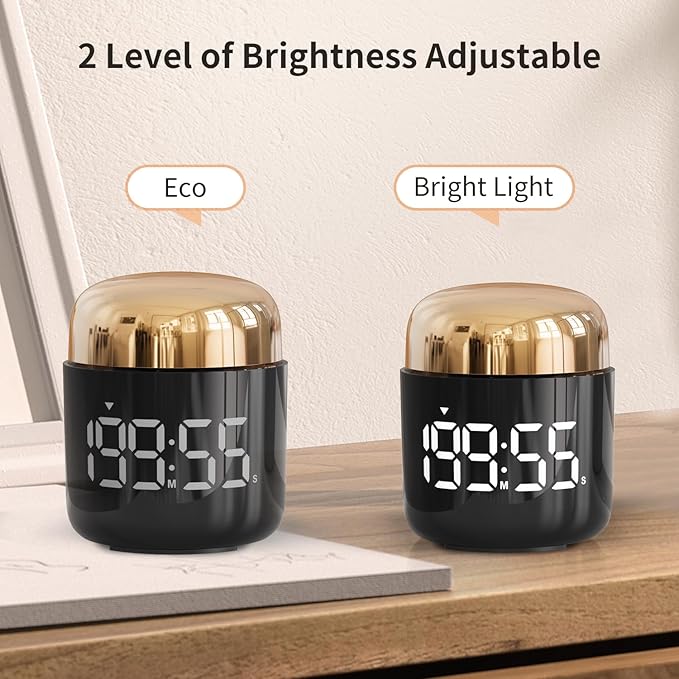 Digital Kitchen Timer,Countdown Countup Timer with Large LED Display Volume Adjustment,Timer for Cooking, Classroom Time for Kids and Teachers. (Gold) - Image 3