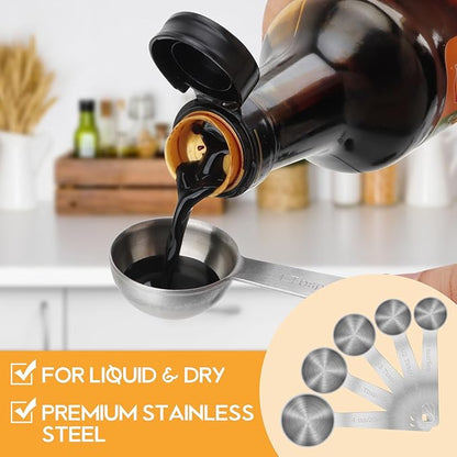 3 Teaspoon(15 mL | 15 cc | 3 Tsp | 1 Tablespoon) Stainless Steel Single Measuring Spoon, Easy to Use and Easy to Wash Metal Measuring Spoons Kitchen Gadgets for Cooking & Baking