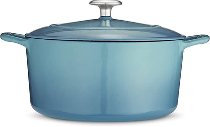 Tramontina Bestow Enameled Cast Iron Dutch Oven Pot with Lid, Round 5.5-quart, Medium Blue - Image 4