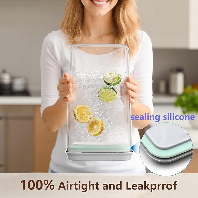 Melovom Large Pop Airtight Food Storage Containers Set with Lids, 4.2Qt Food Containers with Scoop, Kitchen Pantry Organization and Storage, BPA Free Stackable Cereal Container - Image 6
