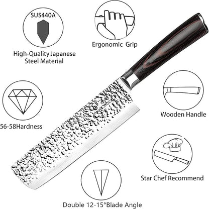 imarku Nakiri Knife, Razor Sharp 7 Inch Multipurpose Vegetable Japanese Chef Knife, High Carbon Stainless Steel Meat Cleaver, Gyutou Knife with Ergonomic Handle, Mothers Day Gift for Mom - Image 5