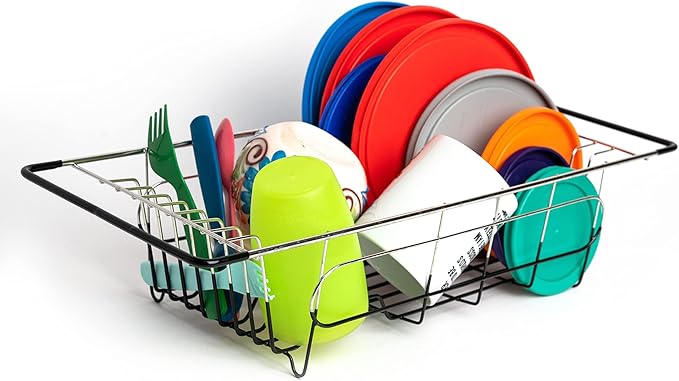 Better Houseware Over Sink Dish Drying Rack Space-Saving Dish Rack for Kitchen Counter Stainless Steel 19.25 x 8.25 x 4.5 by BetterHouseware
