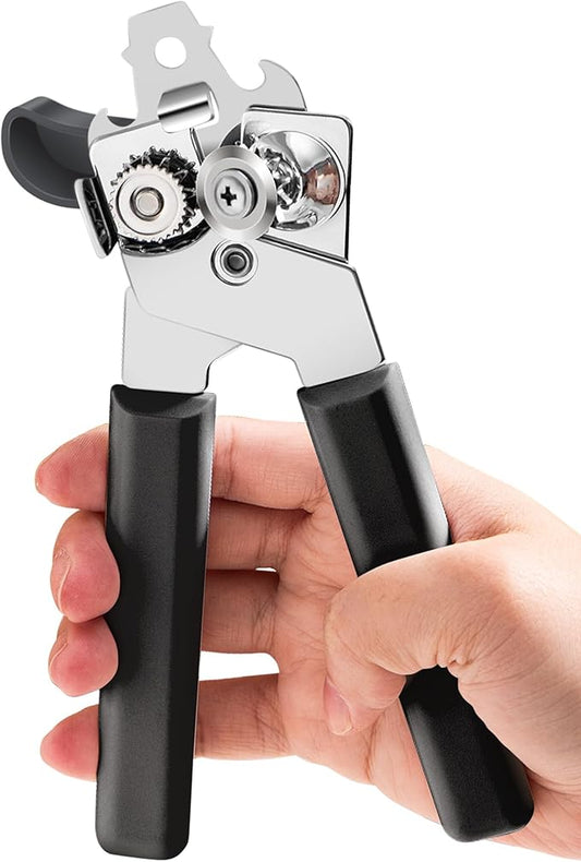 Can Opener Manual, COKORA Can Openers Hand Held with Comfort Anti-Slip Handles, Heavy Duty Stainless Steel Can Opener Smooth Edge and Bottle Openers, Easy Turn Can Openers for Seniors, Kitchen, Black by Unknown