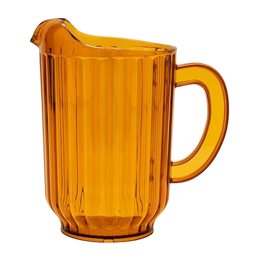 G.E.T. P-2064-1-A-EC BPA-Free Break-Resistant Restaurant Style Plastic Pitcher, 60 Ounce, Amber - Image 4