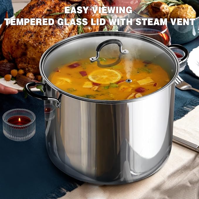 Cook N Home Stainless Steel Stock Pot with Lid 3 Quart, Cooking Sauce Pot Casserole Pan Saucier, Induction Compatible, Dishwasher Safe With Stay-Cool Handles, Silver - Image 3