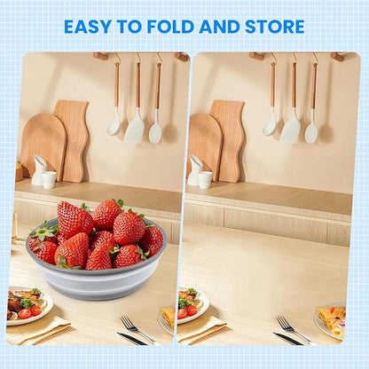 Microwave Cover for Food and Silicone Mat Collapsible Microwave Splatter Cover, Microwave Plate & Dish Cover with Easy Grip Handle, BPA-Free, 10.5” Cover&12.2” Mat, Dishwasher Safe (Grey) - Image 5