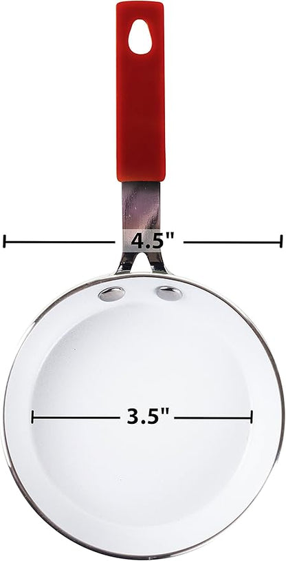 Good Living 3.5" Fast-Heating Aluminum Single-Egg Pan, Colors Vary, 1-Pack, Non-Stick Ceramic, Aluminum Frying Pan, Great For Pancakes, French Toast, Eggs, Omlets, And Much More