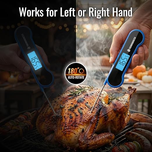 0.5 Sec Instant Read Meat Thermometer Digital with ±0.5℉ Precision, Food Thermometer for Cooking Kitchen Gadgets, Oven Grill Candy BBQ Essentials Accessories, Gifts for Him Dad Men Birthday, Blue - Image 4