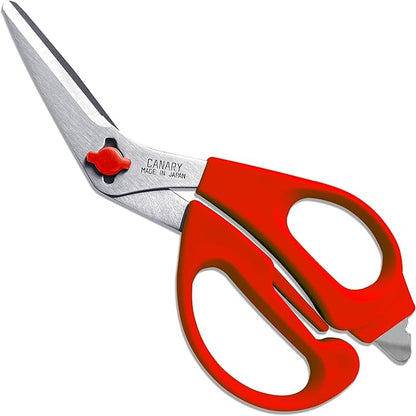 CANARY Japanese Kitchen Shears with Cutter 7.5" Offset Angled Blade, Made in JAPAN, Dishwasher Safe Come Apart Blade, All-Purpose Detachable Kitchen Scissors, Rust Proof Japanese Stainless Steel, Red by CANARY